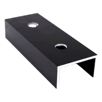 Giunto per profilo di montaggio PV in alluminio anodizzato nero 120 mm profilo a C 25×45