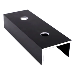 Giunto per profilo di montaggio PV in alluminio anodizzato nero 120 mm profilo a C 25×45