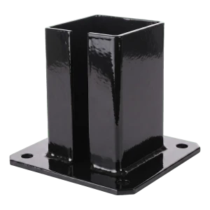 Base in acciaio per palo da cancello e recinzione 100×100 mm nera