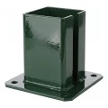 Piastra di base in acciaio per palo da recinzione e cancello 100×100 mm verde RAL 6005 000-791 (1)