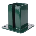 Piastra di base in acciaio per palo da recinzione e cancello 100×100 mm verde RAL 6005 000-791 (2)