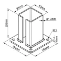 Piastra di base in acciaio per palo da recinzione e cancello 100×100 mm verde RAL 6005 000-791 (3)