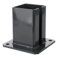 Base in acciaio per palo di recinzione 100×100 mm – piastra di montaggio grafite RAL 7016 000-792 (1)