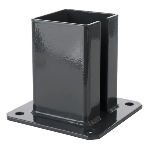 Base in acciaio per palo di recinzione 100×100 mm – piastra di montaggio grafite RAL 7016
