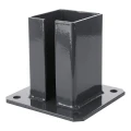 Base in acciaio per palo di recinzione 100×100 mm – piastra di montaggio grafite RAL 7016 000-792 (2)