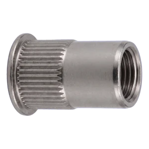Dado a rivettare conico M5 aperto in acciaio inox A2 – scatola da 250 pz.