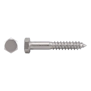 Vite per legno a testa esagonale DIN 571 6×90 mm in acciaio inox A2 – confezione da 100 pz.