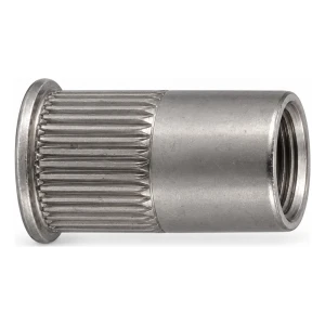 Rivetto filettato in acciaio inox A4 M10×19,5 mm – testa svasata ridotta, gambo zigrinato – confezione da 250 pz.
