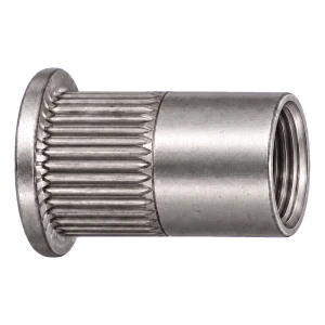 Dado a rivettare in acciaio A4 a testa piana M6×14,5 mm – scatola da 250 pz.