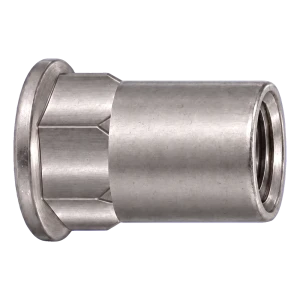 Dado a rivettare in acciaio A2 con testa piatta M8×17,5 mm – scatola da 250 pz.