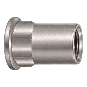 Dado a rivettare M8 in acciaio inox A4 – testa piatta, gambo parzialmente esagonale – confezione da 250 pz.