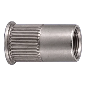 Rivetto filettato in acciaio inox A4 M8×15,5 mm – testa svasata ridotta, gambo zigrinato – confezione da 250 pz.