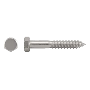 Vite per legno DIN 571 a testa esagonale 6×80 mm acciaio inox A2 – confezione da 100 pz.