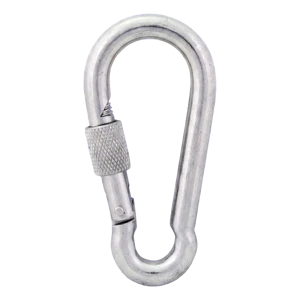 Moschettone con ghiera zincato 8×80 mm – ghiera di sicurezza, DIN 5299 D