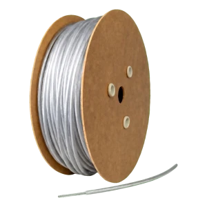 Fune in acciaio zincato rivestita in PVC Ø10 mm, trasparente, anima Ø8,0 mm (6x19) — al metro