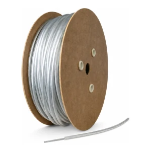 Fune in acciaio zincato rivestita in PVC Ø5,0 mm – fune Ø2,5 mm 1×19, rivestimento trasparente – vendita al metro