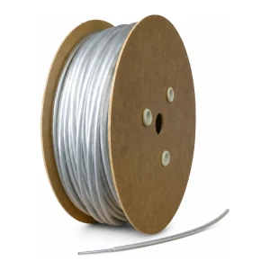 Fune d'acciaio zincata rivestita in PVC Ø2 mm, trasparente, anima Ø1,0 mm (1x7) — al metro