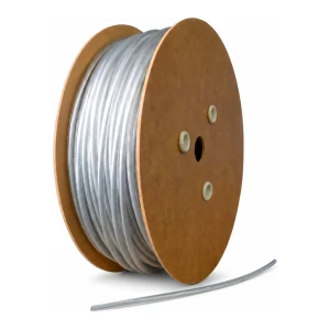 Fune in acciaio zincato rivestita in PVC Ø3 mm, trasparente, anima Ø1,6 mm (1x7) — al metro