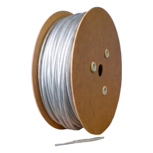 Fune d'acciaio zincata rivestita in PVC Ø4 mm, trasparente, anima Ø2,0 mm (1x19) — vendita al metro