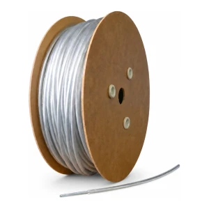 Fune in acciaio zincato rivestita in PVC Ø8 mm, trasparente, anima Ø5,0 mm (6x7) — al metro