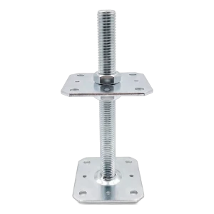 Portapilastro regolabile 110×110 mm, filettatura M24 – altezza 250 mm, zincato