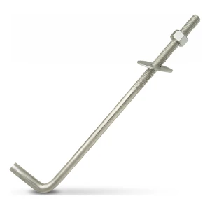Bullone di ancoraggio piegato a L (tirafondo a uncino) M14×350 mm – zincato