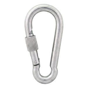Moschettone con ghiera zincato 11×120 mm – ghiera di sicurezza, DIN 5299 D