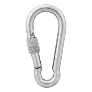 Moschettone con ghiera zincato 12×140 mm – ghiera di sicurezza, DIN 5299 D