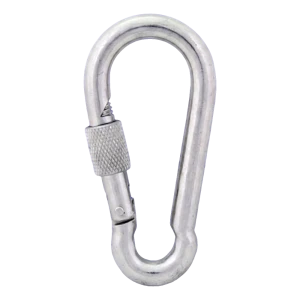 Moschettone con ghiera zincato 13×160 mm – ghiera di sicurezza, DIN 5299 D