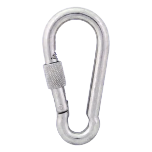 Moschettone con ghiera zincato 14×180 mm – ghiera di sicurezza, DIN 5299 D