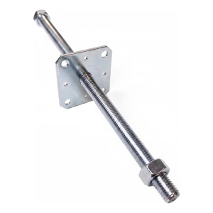 Portapilastro regolabile 110×110 mm, filettatura M24 – altezza 500 mm, zincato