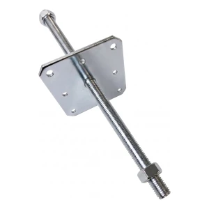 Portapilastro regolabile 160×160 mm, filettatura M24 – altezza 500 mm, zincato