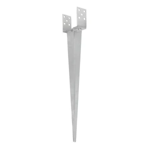 Supporto per palo regolabile da infissione 0-125 mm, zincato argento
