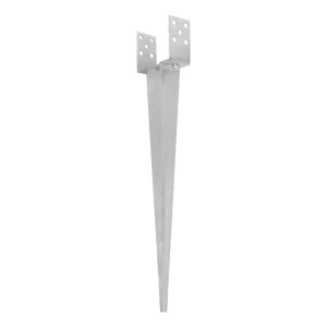 Supporto per palo regolabile da infiggere 0-165 mm, zincato argento