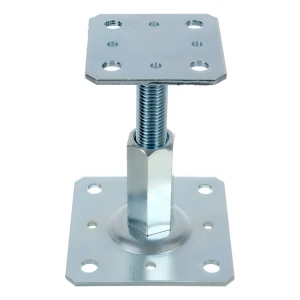 Portapilastro regolabile 110×80 mm, filettatura M20 – altezza 90–150 mm, zincato