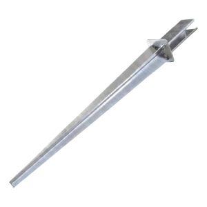 Base per palo di recinzione 60x40 da infiggere, zincatura argento
