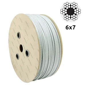 Fune metallica zincata Ø4,0 mm – costruzione 6×7, anima in fibra