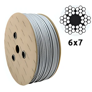Fune metallica zincata Ø3,0 mm 6×7 con anima in fibra – vendita al metro