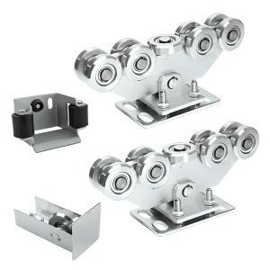 Kit carrelli per cancello scorrevole 9 rulli + accessori KIT per guida 80