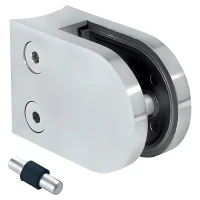 Supporto per vetro 63x45x28 mm pin, vetro 6-10,76 mm AISI 304 sistema 42,4 mm satinato