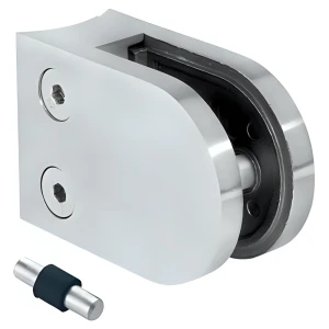 Supporto per vetro 63x45x28 mm pin, vetro 6-10,76 mm AISI 304 sistema 42,4 mm satinato