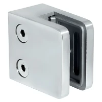 Morsetto per vetro 45x45x26 mm, vetro 6-10,76 mm, AISI 304, sistema piatto, satinato