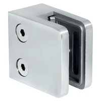 Supporto per vetro 45x45x26 mm, vetro 6-10,76 mm, AISI 304, sistema piatto, lucido