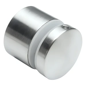 Supporto puntuale per vetro fi 50/30/M10x45, vetro 8-21,52 mm, AISI 304, sistema piatto, satinato
