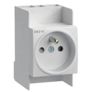 Presa su guida DIN 10-16A 250V con perno di messa a terra SN216 HAGER