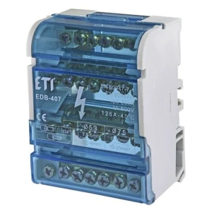 Blocco distributivo 4 poli 125A 7 morsetti TH35 EDB-407 001102303 ETI