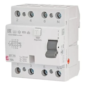 Interruttore differenziale 4P 25A 30mA tipo AC EFI6-P4 AC 25/0.03 002061651 ETI
