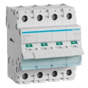 Interruttore di isolamento trifase 4P 63A 400V AC SBN463 HAGER