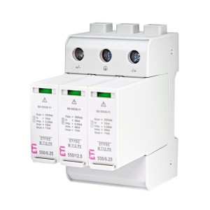 Limitatore di sovratensione ETI PV DC Tipo 1+2 (Classe B+C) 1100V 3P 20kA 3,8kV