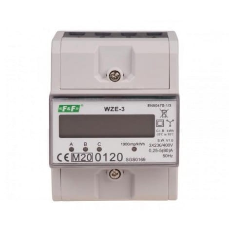 Contatore di energia 3-fasi 80A MID WZE-3 F&F FILIPOWSKI GPV-401-77
